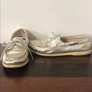 Metallic Gold Sperry Top-Sider, Women’s Size 8